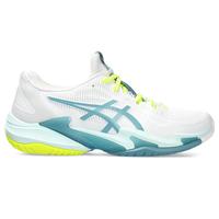 Asics Womens Court FF3 Tennis Shoes - White/Blue/Yellow