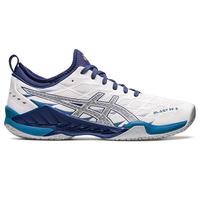 Asics Mens Blast FF 3 Indoor Court Shoes - White/Deep Ocean