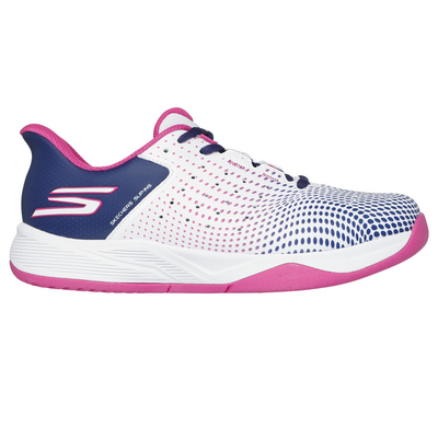 Skechers Womens Viper Court Reload Slip-ins Relaxed Fit - White/Navy/Pink