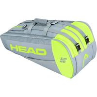 Head Core Supercombi 9 Racket Bag - Grey/Neon Yellow