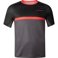 Babolat Boys Compete Crew Neck Tee - Black/Poppy Red