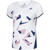 Babolat Womens Compete Cap Sleeve Top - White/Estate Blue