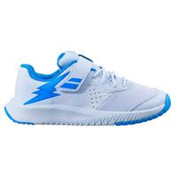 Babolat Kids Pulsion Velcro Tennis Shoes - White/Blue