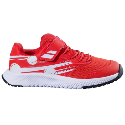 Babolat Kids Pulsion Velcro Tennis Shoes - Red/White