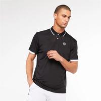 Sergio Tacchini Mens Young Line Pro Tennis Polo - Black/White