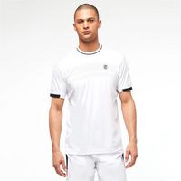 Sergio Tacchini Mens Young Line Pro Tennis T-Shirt - White/Navy