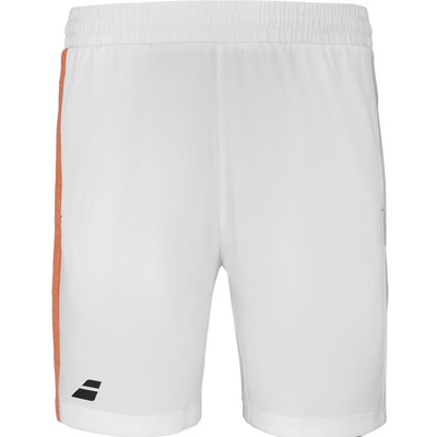 Babolat Boys Play Shorts - White/Orange