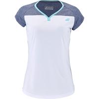 Babolat Girls Play Cap Sleeve Tee - White/Blue Heather