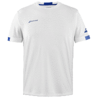 Babolat Mens Play Crew Neck Tee - White/Blue