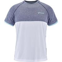 Babolat Boys Play Crew Neck Tee - White/Heather Blue