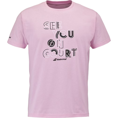 Babolat Mens Excercise Message Tee - Pink