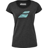 Babolat Womens Exercise Flag Tee - Heather Black/Blue Marl