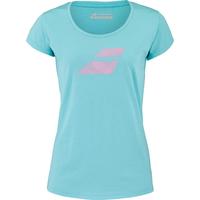Babolat Womens Exercise Flag Tee - Blue Marl/Pink