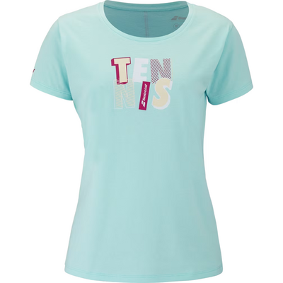 Babolat Womens Exercise Message Tee - Blue Tint