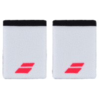 Babolat Logo Jumbo Wristbands - White/Red