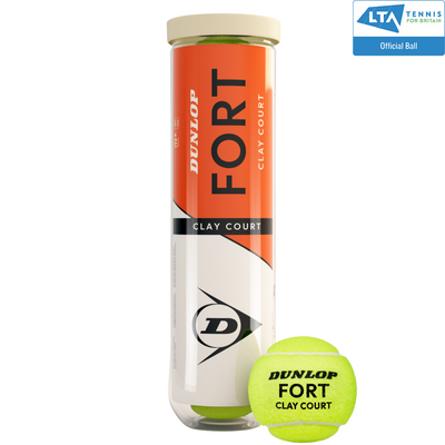 Dunlop Fort Clay Court Tennis Balls (4 Ball Tube)