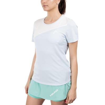 HEAD Womens Tie Break Tee - Light Blue/White
