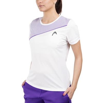 HEAD Womens Tie Break Tee - White/Purple