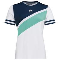 Head Womens Perf Tee - White/Dark Blue/Green