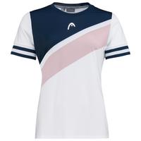 Head Womens Perf Tee - White/Dark Blue/Light Pink