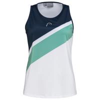 Head Womens Perf Tank Top - White/Dark Blue/Green