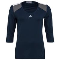 Head Womens Club Tech 3/4 Sleeve Top - Dark Blue