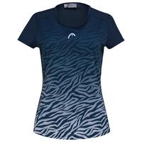 HEAD Womens Animal Print Tie Break Tee - Dark Blue