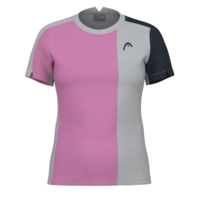 HEAD Womens Play Tech T-Shirt - Grey/Pink