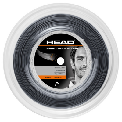 Head Hawk Touch Rough 16 (1.30mm) Tennis String Reel 200m - Black