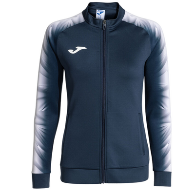 Joma Womens Elite XI Full-Zip Sweatshirt- Navy Blue/White