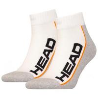 Head Short Performance Sneaker Socks (2 Pairs) - White/Grey