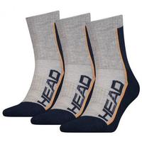 Head Performance Short Crew Socks (3 Pairs) - Grey/Black