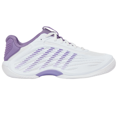 K-Swiss Womens Hypercourt Express 3 Tennis Shoes - White/ Purple Haze/ Lunar Rock