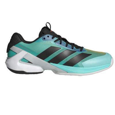 Adidas Mens Ubersonic 5 Tennis Shoes - Flash Aqua/Core Black/Lucid Orange
