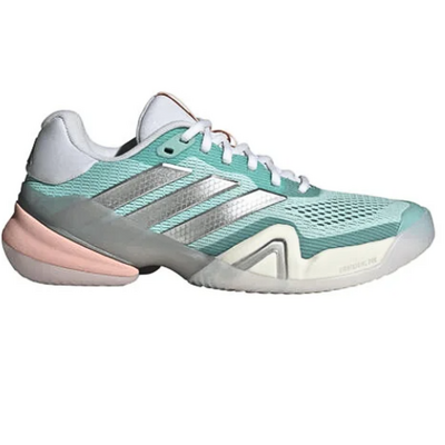 Adidas Womens Barricade 14 Tennis Shoes - Flash Aqua/SIlver Metallic/Blush Pink