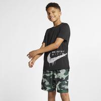 Nike Boys Breathe Short Sleeve Training Top - Black Heather/White