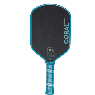 Six Zero Coral Elongated 16mm Pickleball Paddle- Ocean Blue