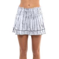 Lucky in Love Womens Going Wild Smocked Skirt - White/Black