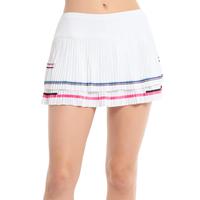 Lucky in Love Womens Cross The Line Pleated Skirt - White/Pink