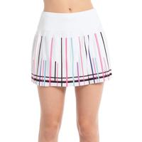 Lucky in Love Womens Long Down The Line Skirt - White/Pink