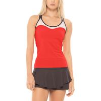 Lucky in Love Womens Crossover Tank - Crimson