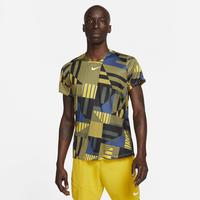 Nike Mens Dri-FIT Printed Tennis Top - Yellow Ochre