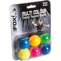 Fox Practice Table Tennis Balls - Pack of 6 (Multicoloured)
