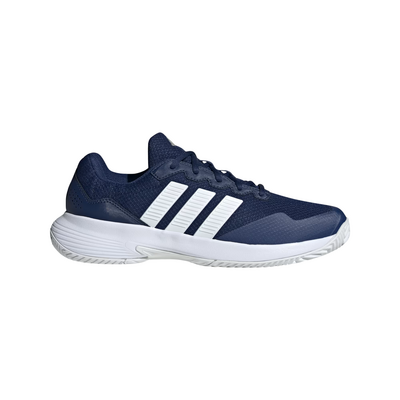 Adidas Mens Gamecourt 2 Tennis Shoes - Dark Blue / Cloud White / Cyber Metallic