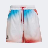 Adidas Boys Printed Shorts -  White/Vivid Red/Sky Rush