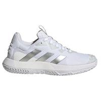 Adidas Womens Solematch Control Tennis Shoes - Cloud White/Metallic Silver