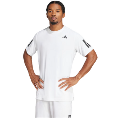 Adidas Mens Club Climacool 3 Stripes Tee - White