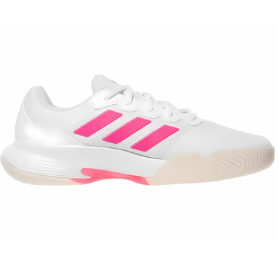 Adidas Womens Gamecourt 2 Tennis Shoes - White/Pink