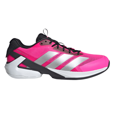 Adidas Mens Ubersonic 5 Tennis Shoes - Lucid Pink/Silver Metalic/Core Black