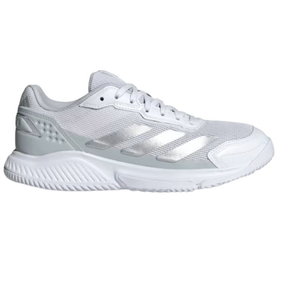 Adidas Womens Courtquick Padel Shoes - Cloud White / Silver Metallic / Cloud White